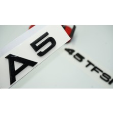 Dk Audi A5 45 Tfsi Parlak Siyah Abs 3m 3D Bagaj Yazı Logo Orjinal Ürün