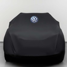 Teksin Volkswagen Caddy 4 (2015-2020) Kumaş Logolu Oto Branda - Penye Örtü Siyah