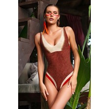 Ayyıldız 4337 Kahverengi Nakışlı Mayo