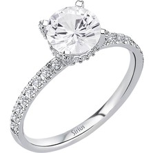 Sirius Pırlanta Pırlanta ve Beyaz Topaz Venüs Rosa Yüzük 0447R0048