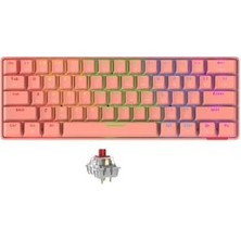 Sarftech STK61 Rgb Ledli Tam Mekanik Kırmızı Red Switch Gaming Bluetooth Kablosuz Oyuncu Klavyesi