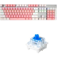 Sarftech Leaven K660 Kablolu 104 Tuşlu  Mavi Switch Rgb Mekanik Gaming Oyuncu Klavyesi -Pembe