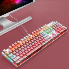 Sarftech Leaven K660 Kablolu 104 Tuşlu  Mavi Switch Rgb Mekanik Gaming Oyuncu Klavyesi -Pembe