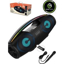 Sarftech Fts-8 Rgb Taşınabilir Extra Bass Yüksek Ses Mikrofonlu Bluetooth Hoparlör Parti Hoparlörü