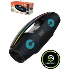 Sarftech Fts-8 Rgb Taşınabilir Extra Bass Yüksek Ses Mikrofonlu Bluetooth Hoparlör Parti Hoparlörü