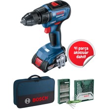 Bosch Gsr 18 V 50 Tek Akülü Kömürsüz Matkap Vidalama Şarjlı Matkap Ma Vi + 41 Parça Aksesuar Seti