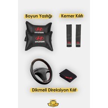 Modern Garaj Hyundai Koltuk Kılıfı Hyundai Boyun Yastığı Hyundai Kemer Pedi Hyundai Dikmeli Direksiyon Kılıfı Hyundaisetsiyah