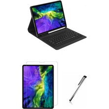 Buway Apple Ipad Pro 12.9 Inc Uyumlu Kablosuz Klavyeli Standlı Kılıf Cam Set