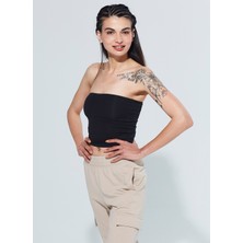 Comm-Ci Pixie Straplez Model Organik Pamuk Örme Body 1116