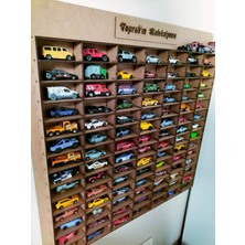 Leylaser Ahşap 3mm Mdf Hot Wheels Çocuk Odası Oyuncak Araba  Duvar Rafı 100 Araçlık