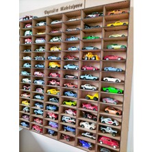 Leylaser Ahşap 3mm Mdf Hot Wheels Çocuk Odası Oyuncak Araba  Duvar Rafı 100 Araçlık