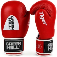 Green Hill Tiger Aiba Onaylı Deri Boks Eldiveni Kırmızı