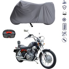Teksin Bisan Roadstar 250 Çantalı Motosiklet Branda Su Geçirmez Topcase Uyumlu Motor Branda