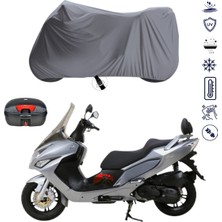 Teksin Daelim S3 Advance 250 Çantalı Motosiklet Branda Su Geçirmez Topcase Uyumlu Motor Branda
