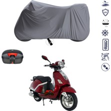 Teksin Mondial 150 Znx Çantalı Motosiklet Branda Su Geçirmez Topcase Uyumlu Motor Branda