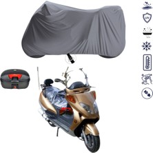 Teksin Çelik Motor Tiger 150 Çantalı Motosiklet Branda Su Geçirmez Topcase Uyumlu Motor Branda