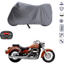 Teksin Honda Vt 750 Shadow Ace Çantalı Motosiklet Branda Su Geçirmez Topcase Uyumlu Motor Branda