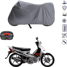 Teksin Kymco Activ 100 Çantalı Motosiklet Branda Su Geçirmez Topcase Uyumlu Motor Branda