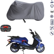 Teksin Mondial 150 Zc Çantalı Motosiklet Branda Su Geçirmez Topcase Uyumlu Motor Branda