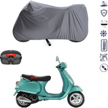 Teksin Vespa Lx 150 Çantalı Motosiklet Branda Su Geçirmez Topcase Uyumlu Motor Branda