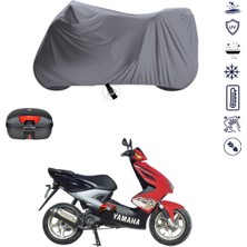 Teksin Yamaha Aerox 100 Çantalı Motosiklet Branda Su Geçirmez Topcase Uyumlu Motor Branda