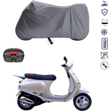 Teksin Vespa Et 4 Çantalı Motosiklet Branda Su Geçirmez Topcase Uyumlu Motor Branda