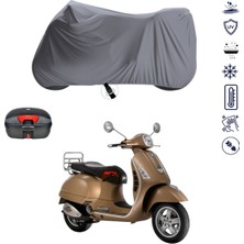 Teksin Vespa Gtv 300 Ie Çantalı Motosiklet Branda Su Geçirmez Topcase Uyumlu Motor Branda
