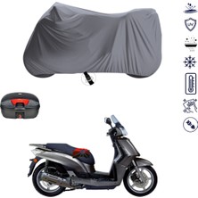 Teksin Kymco People 250 Çantalı Motosiklet Branda Su Geçirmez Topcase Uyumlu Motor Branda