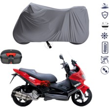 Teksin Gilera Nexus 250 Çantalı Motosiklet Branda Su Geçirmez Topcase Uyumlu Motor Branda