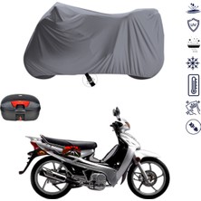 Teksin Honda Active 110 Çantalı Motosiklet Branda Su Geçirmez Topcase Uyumlu Motor Branda