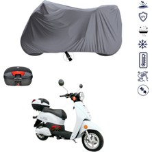 Teksin Motoran Sprint 125 Çantalı Motosiklet Branda Su Geçirmez Topcase Uyumlu Motor Branda