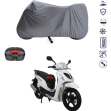Teksin Mondial 150 Hs Çantalı Motosiklet Branda Su Geçirmez Topcase Uyumlu Motor Branda