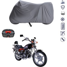 Teksin Kanuni Seyhan 150 Çantalı Motosiklet Branda Su Geçirmez Topcase Uyumlu Motor Branda