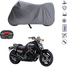Teksin Yamaha Vmax Çantalı Motosiklet Branda Su Geçirmez Topcase Uyumlu Motor Branda