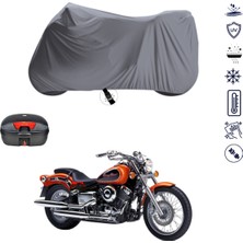 Teksin Yamaha Xvs 650 A Çantalı Motosiklet Branda Su Geçirmez Topcase Uyumlu Motor Branda