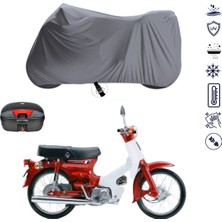 Teksin Honda C90 Çantalı Motosiklet Branda Su Geçirmez Topcase Uyumlu Motor Branda
