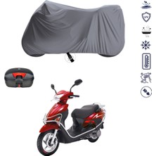 Teksin Kuba Apricot 125 Çantalı Motosiklet Branda Su Geçirmez Topcase Uyumlu Motor Branda