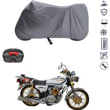 Teksin Kuba Çita 150 R Gold Çantalı Motosiklet Branda Su Geçirmez Topcase Uyumlu Motor Branda