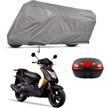 Teksin Kymco Agility 50 Çantalı Motosiklet Branda Su Geçirmez Topcase Uyumlu Motor Branda