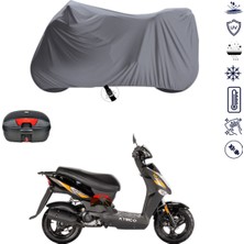 Teksin Kymco Agility 50 Çantalı Motosiklet Branda Su Geçirmez Topcase Uyumlu Motor Branda