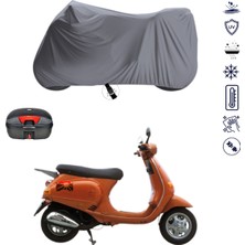 Teksin Piaggio Et4 150 Çantalı Motosiklet Branda Su Geçirmez Topcase Uyumlu Motor Branda