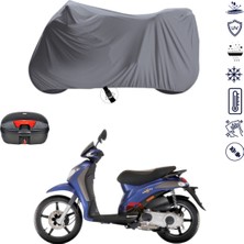 Teksin Piaggio Liberty 200 Çantalı Motosiklet Branda Su Geçirmez Topcase Uyumlu Motor Branda