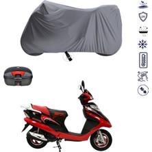 Teksin Mondial 100 Rt Çantalı Motosiklet Branda Su Geçirmez Topcase Uyumlu Motor Branda