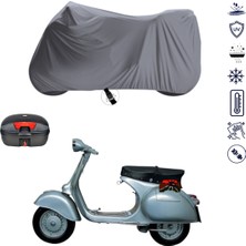 Teksin Piaggio Vespa 150 Çantalı Motosiklet Branda Su Geçirmez Topcase Uyumlu Motor Branda