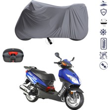 Teksin Ramzey Xgj 150 Çantalı Motosiklet Branda Su Geçirmez Topcase Uyumlu Motor Branda