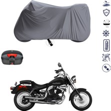 Teksin Rks Cruiser 250 Çantalı Motosiklet Branda Su Geçirmez Topcase Uyumlu Motor Branda