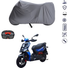 Teksin Sym Crox 125 Çantalı Motosiklet Branda Su Geçirmez Topcase Uyumlu Motor Branda