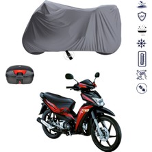 Teksin Tvs Neo X3I Çantalı Motosiklet Branda Su Geçirmez Topcase Uyumlu Motor Branda