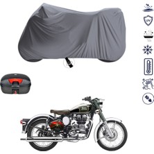 Teksin Royal Enfield Classic Choreme Çantalı Motosiklet Branda Su Geçirmez Topcase Uyumlu Motor Branda