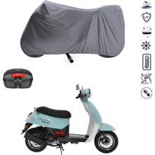 Teksin Stmax Viva 80 Çantalı Motosiklet Branda Su Geçirmez Topcase Uyumlu Motor Branda